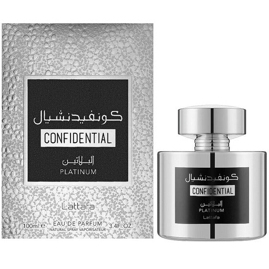 Lattafa Confidential Platinum Eau De Parfum 100ml Men Fragrance