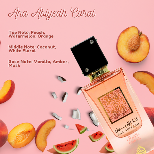 Lattafa Ana Abiyedh Coral Eau De Parfum 100ml Unisex Fragrance